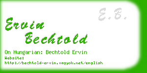 ervin bechtold business card